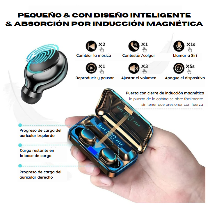 Audífono Inalámbricos F9 Con Power Bank